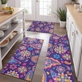 thumbnail image 2 of Purple Paisley and Floral Pattern Kitchen Rugs Sets Of 3,Kitchen Runner Rugs Non Skid Washable,Decorative Kitchen Floor Mats for Kitchen,Sink,Laundry,17"x30"+ 17"x47" + 17"x59", 2 of 6
