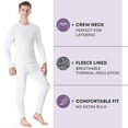 thumbnail image 2 of Rocky Men’s Thermal Underwear Set Insulated Top & Bottom Base Layer For Cold Weather, White 2X, 2 of 8