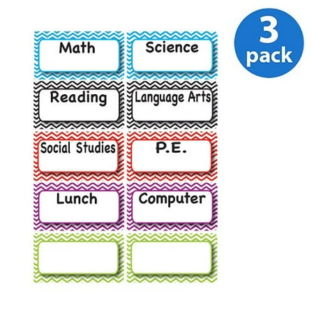(3 pack) (3 Pack) Ashley, ASH10093, Chevron Border Classroom Jobs Magnets, 10 / Set, Multicolor