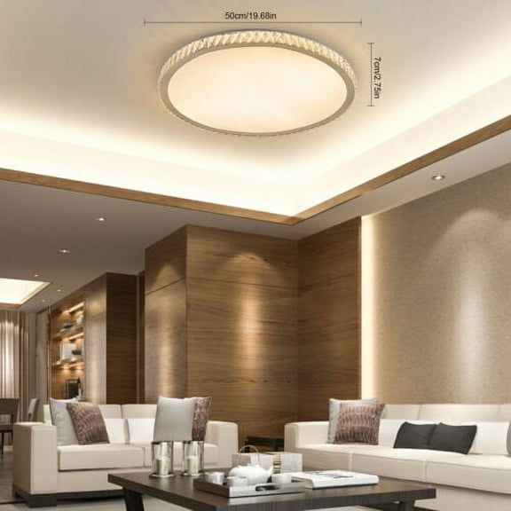 Modern K9 LED Crystal Ceiling Light Embedded Pendant Lamp W/3 Color Temperatures