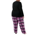 thumbnail image 2 of Fruit of the Loom Women's Beyond Soft Long Sleeve Waffle Top and Flannel Bottom Pajama Set, Sizes S-4X, 2 of 13
