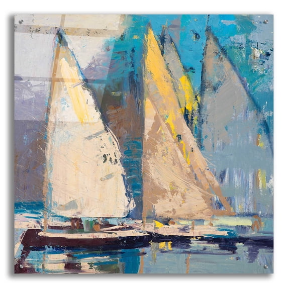 Epic Art 'Breeze Sail and Sky' by Beth Forst, Acrylic Glass Wall Art, 36"x36"