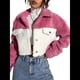 thumbnail image 3 of Chaqueta de Forro Afelpado para Mujer, Abrigo Informal de Invierno con Botones y Bolsillos Rosa L, 3 of 9