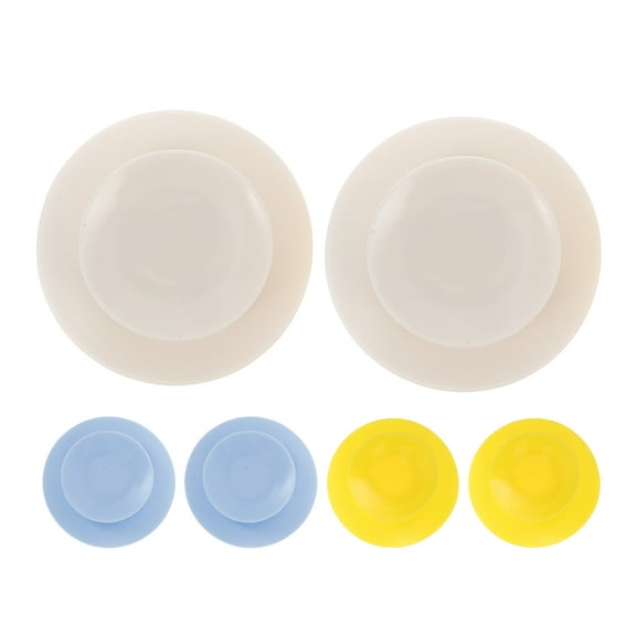 MRLESS 6pcs Silicone Suction Pads for Baby Plates and Bowls, Double-Sided Toddler Dish Holders, Food Tray Suckers for Kids Tableware