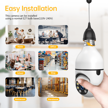 TOGUARD SC07 Light Bulb Security Camera Outdoor E27 PTZ WiFi Dome Surveillance Camera