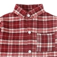 thumbnail image 6 of Xcmzpl Boys Plaid Button Down Shirt Long Sleeve Lightweight Flannel Checkered Dress Shirts with Chest Pocket 2-15 Years, 6 of 8