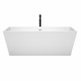 thumbnail image 4 of 67" Center Drain Soaking Tub in White with Floor Mounted Faucet in Chrome, 4 of 7