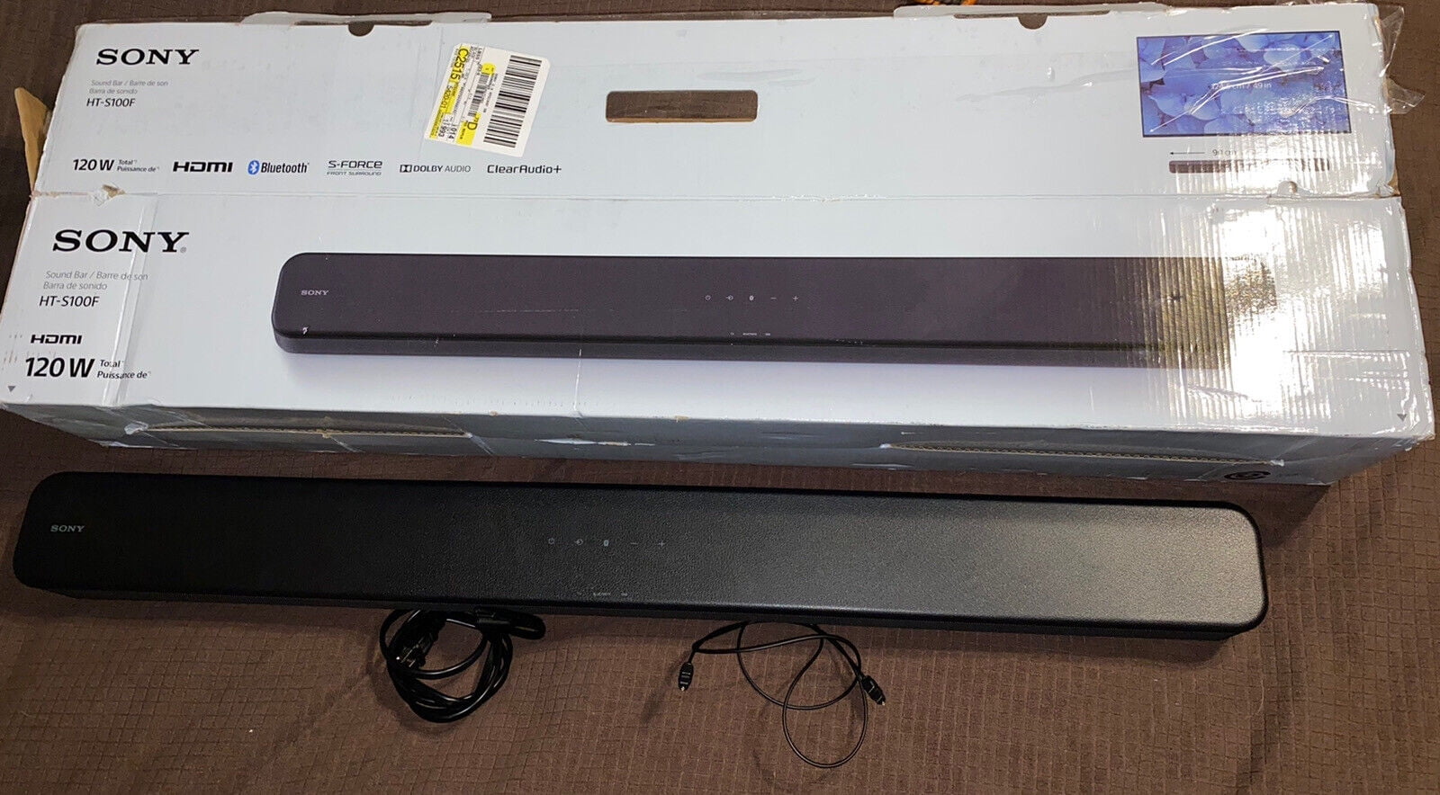 Open Box Sony HTS100F 2.0 Channel 120W Sound Bar with Built-in