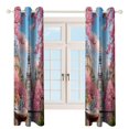 thumbnail image 4 of Tea Set on Balcony, Eiffel Tower View Study Room Living Kitchen Bedroom For Blackout Curtain Printed 2 Panels, 4 of 6