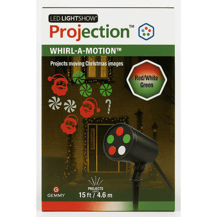 Gemmy Whirl-A-Motion LED Christmas Light Projector Santa & Candy