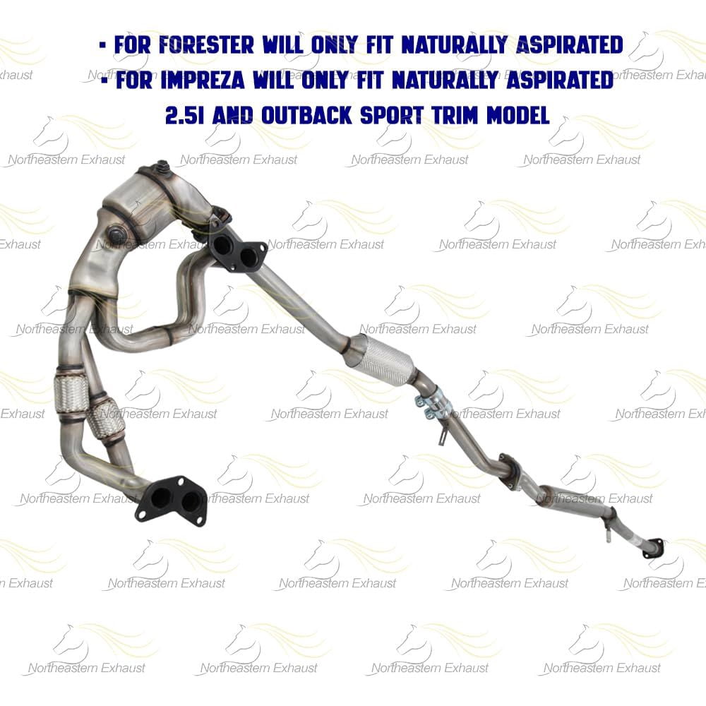 Northeastern Exhaust Manifold & Catalytic Resonator Pipe Fits 2006-2008 Subaru Forester 2.5L & 2006-2007 Subaru Impreza 2.5L - Direct Fit EPA-Approved | Stainless Steel System Kit