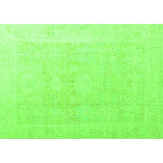 Ahgly Company Indoor Rectangle Abstract Green Modern Area Rugs, 8' x 10'