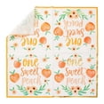 thumbnail image 3 of Sparkle and Bash Peach Paper Napkins - 6.5 x 6.5 In, 50 Pack, 1-Ply - Gold Border & Floral Design Napkins for Peach Baby Shower & Birthday Party Napkins, 3 of 6