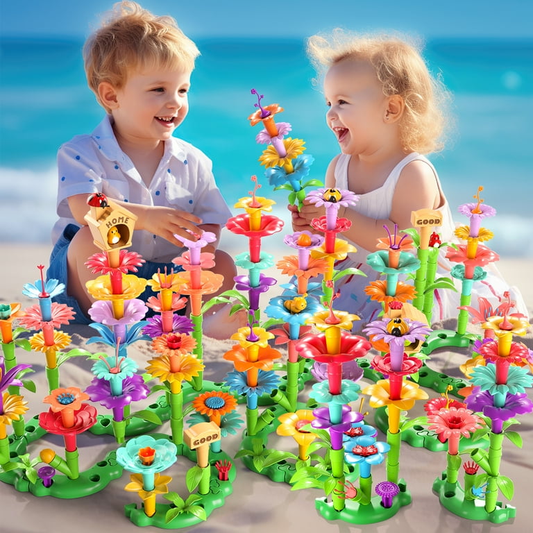 E-girls/Flower セット Lucky Doug Flower Garden Building Toys for Kids 235 pcs STEM DIY