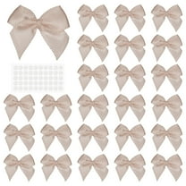 Uxcell 50Pcs Mini Bows Small Satin Ribbon Bows with Sticky Pads Fit for Crafts Wedding Party Decor Gift Wrapping Champagne
