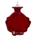 thumbnail image 3 of Loriccy Girls Solid Color Christmas Party Dress, 3 of 5