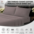300 Thread Count Cotton Percale Solid Extra Deep Pocket Sheet Set Queen
