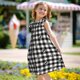thumbnail image 5 of Balery Black Tartan Plaid Camisón de princesa para niñas, pijama de algodón con mangas abullonadas, suave y bonito.-X-Large, 5 of 6