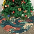 thumbnail image 3 of XMXY Halloween Christmas Tree Skirt, Vintage Japanese Crashing Wave Holiday Party Indoor Decorations Ornaments, 36 Inch, 3 of 5
