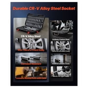 253-Piece Mechanic Tool Set - 1/4, 3/8, 1/2 Drive Socket Set - SAE & Metric - Wrenches, Bits & Case for Automotive Repair & DIY