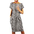 thumbnail image 2 of Robe d'Été Femme Décontractée Col Rond Bretelles Manches Courtes Imprimé Floral Robe Ample avec Poches Robe de Soirée en Liquidation, 2 of 6