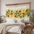 thumbnail image 3 of Sunflower Brown Large Tapestry for Bedroom Wall Hanging Tapestry,Retro Southwest Country Plant Leaf Floral Ceiling Backdrop Tapestries Poster Blanket Wall Decor for Teens Room Living Room 86" x 104", 3 of 8