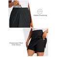 thumbnail image 5 of BALEAF Women's Skorts Skirts Hiking Cargo Skorts Pockets 19" Knee Length Long Athletic Quick Dry Skirts UPF 50 Black L, 5 of 7