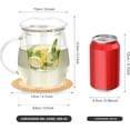 thumbnail image 2 of Taza de Té de Vidrio, Grande 500 ml, Taza con Colador y Tapa de Vidrio, Infusor de Te Adecuado para Preparar Té Negro, Bebidas, Café Helado y Bolsitas de Té, 2 of 4