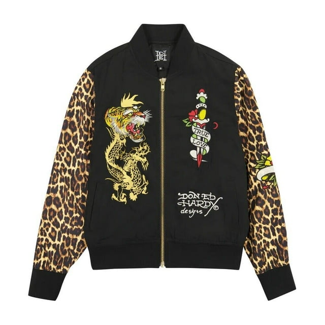 Ed Hardy Veste Souvenir Tigre Dagger - EHWS7100-1 (Léopard Noir, TP)
