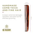 thumbnail image 2 of Desenredante de dientes finos y anchos Comb Kent 9T Tortoise, 2 of 9