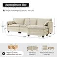 thumbnail image 4 of 108" Modern 4-Seater Sectional Modular Sofa Couch with Storage and Dual-Layer Cushions Beige, 4 of 9