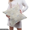 thumbnail image 4 of Ambesonne Neutral Color Fabric by the Yard Upholstery, Muted Polygonal Forms, 2 Yards, Pale Tan and Pale Ceil Blue, 4 of 4