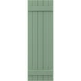 thumbnail image 5 of Ekena Millwork 17 1/2"W x 38"H Americraft Five Board (2 Batten) Exterior Real Wood Joined Board-n-Batten Shutters (Per Pair), Track Green, 5 of 10