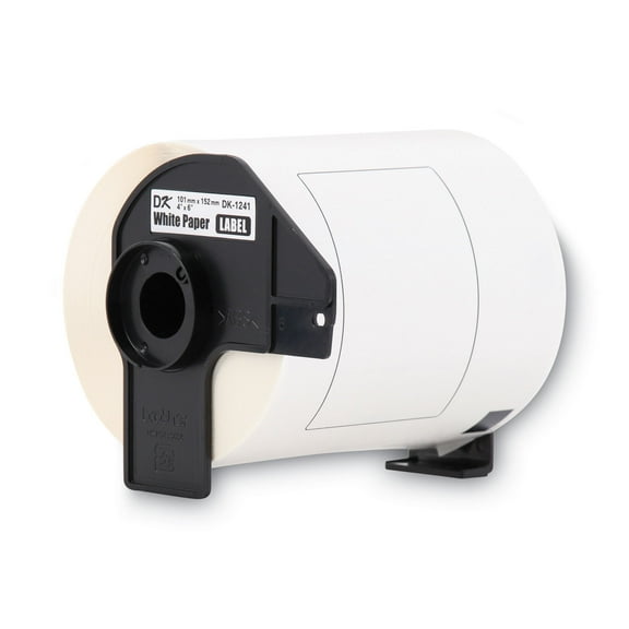 Brother Genuine DK-1241 Die-Cut Shipping Paper Labels for Brother QL Label Printers, 4 in x 6 in (101 mm x 152 mm), DK1241