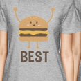 thumbnail image 2 of Hamburger And Fries BFF Matching Shirts Womens Grey Round Neck Tee, 2 of 4
