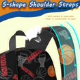 thumbnail image 5 of Basketball and Hoop Black Pattern 17" School Backpacks for Teens,Waterproof Oxford Fabric,S-Shape Padded Straps for School,Travel,Hiking,Camping, 5 of 6