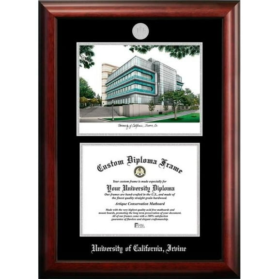 Campus Images CA933LSED-1185 11 x 8.5 in. University of California Irvine Silver Embossed Diploma Frame with Lithograph