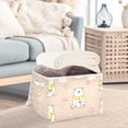 thumbnail image 5 of Foldable Fabric Storage Bin With Handle Collapsible Basket Box Storage With Lid Organizer White Bear, 5 of 7
