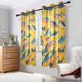 thumbnail image 2 of Yayeee Window Curtains Set of 2 for Living Room Light Filtering 63"x42", Yellow Sardines Pattern, 2 of 7