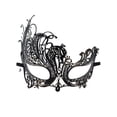 thumbnail image 2 of Black Masquerade Mask, 6X6 Inch Filigree Metal Venetian Masquerade Mask for Women and Men, Elegant Mask for Masquerade Party Halloween Party Mardi Gras Events, 2 of 5