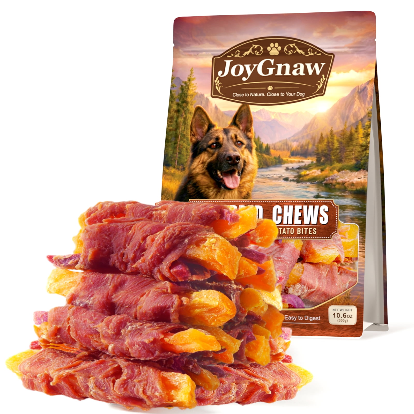 JoyGnaw Duck & Double Sweet Potato Dog Treats, Natural, Nutritious Dog Snacks for All Dogs, 11 oz