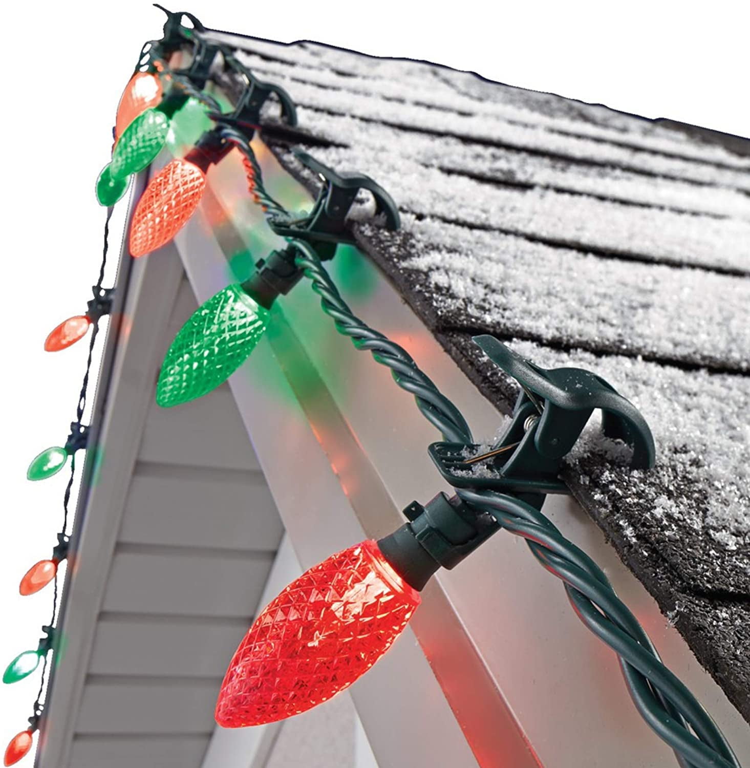 NOMA C9 LED Quick Clip Christmas Lights Builtin ClipOn String