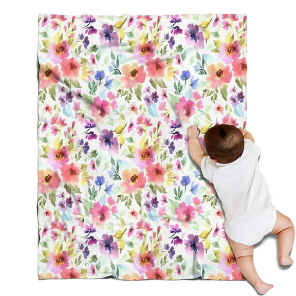 Pioneer Flower Floral Print Pattern Blanket,Comfortable Soft Flannel Throw Blanket,All Season,Warm Lightweight Blankets for Sofa Bed Couch Living Room Chair,30"x40"