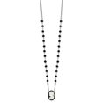 thumbnail image 2 of Sterling Silver Rhodium-Plated Black Glass Beads Resin Cameo 1.5in Extension., 2 of 5
