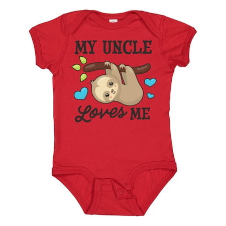 

Inktastic My Uncle Loves Me with Sloth and Hearts Gift Baby Boy or Baby Girl Bodysuit