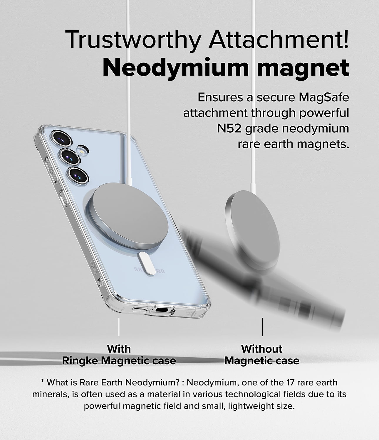 Ringke Fusion Magnetic for Samsung Galaxy S24 FE Case, Compatible with MagSafe Minimal Yellowing Transparent PC Back TPU Bumper Phone Cover - Clear