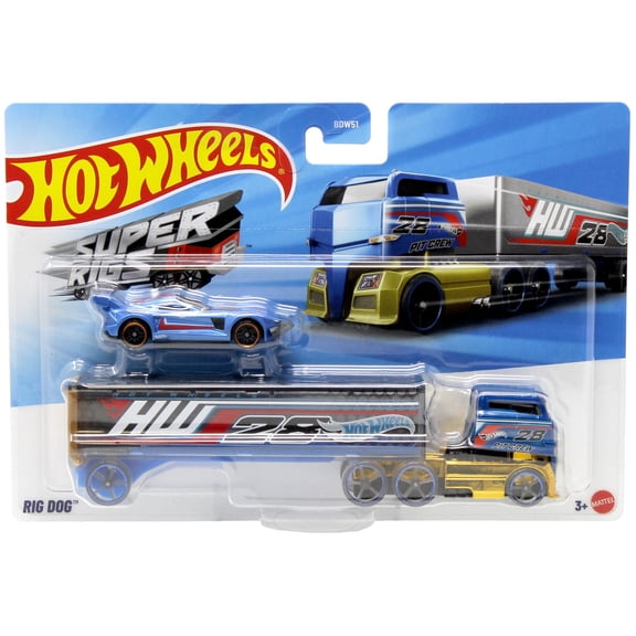 Hot Wheels Super Rigs Rig Dog Diecast Car [Blue]