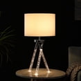 thumbnail image 3 of Mid Century Table Lamp - Modern Acrylic Leg Lamp - Silver Metal Base - Bedroom Living Room Lighting, 3 of 5