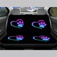 thumbnail image 2 of Gradient Heart Print Dog Paw Car Seat Covers Full Set for Women - Front and Rear Bench Auto Seat Protector with Steering Wheel Cover, Seat Belt Cover, Cup Coaster, Keychains - Cute Car Accessories, 2 of 4