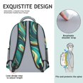 thumbnail image 5 of Teal Gold Marble Backpack for School,Cute School Bag,Schoolbag with Adjustable Shoulder Straps & Padded Back,15.3"x11"x6.7", 5 of 6